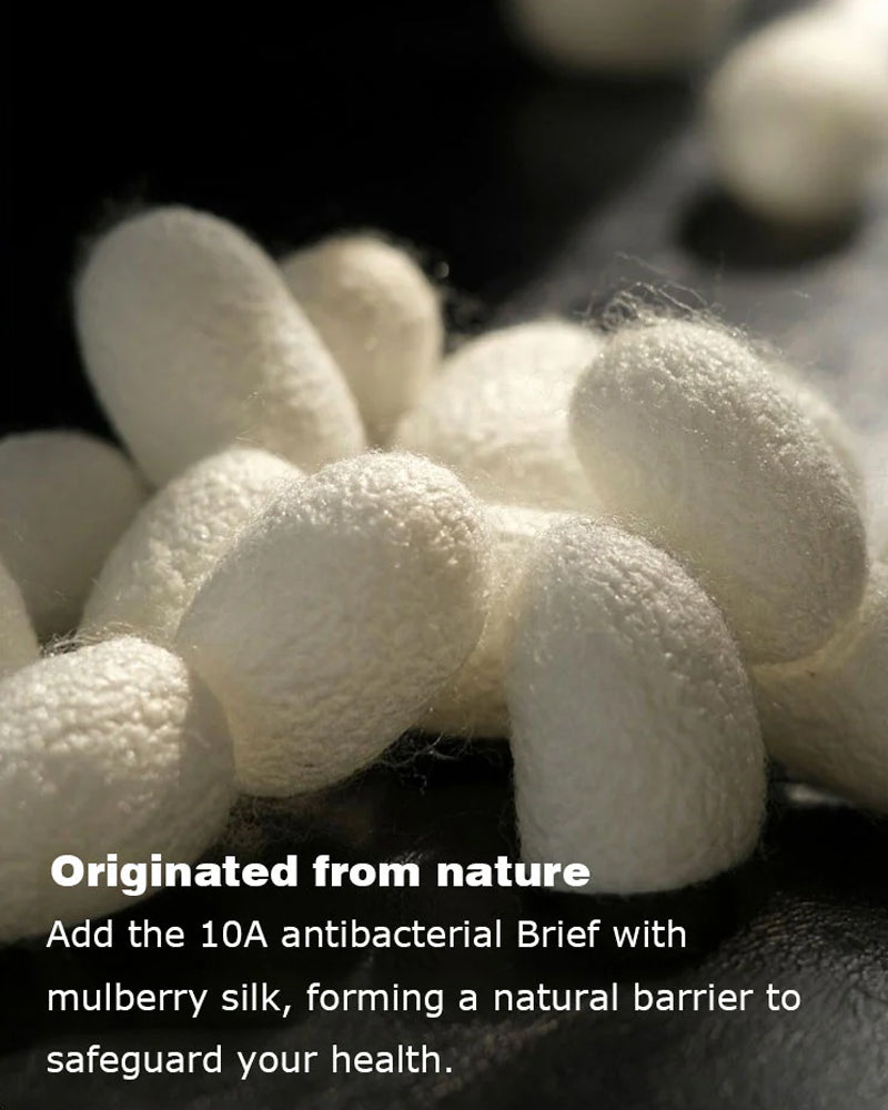 Men's Ice Silk Mulberry Silk Antibacterial Boxer Briefs