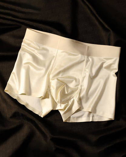 Men's Ice Silk Mulberry Silk Antibacterial Boxer Briefs