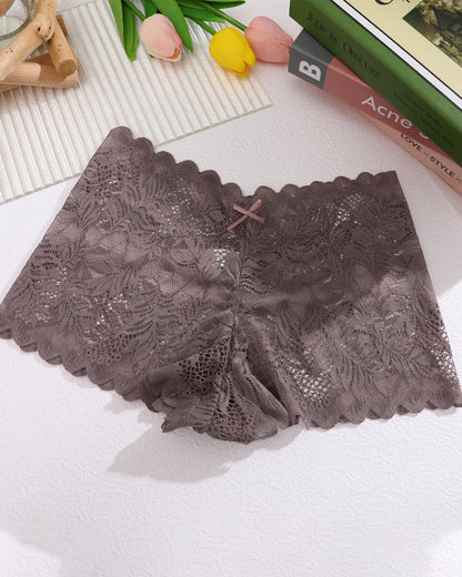 Women's Cotton Bottom Semi-Transparent Seamless Soft Lace Panties