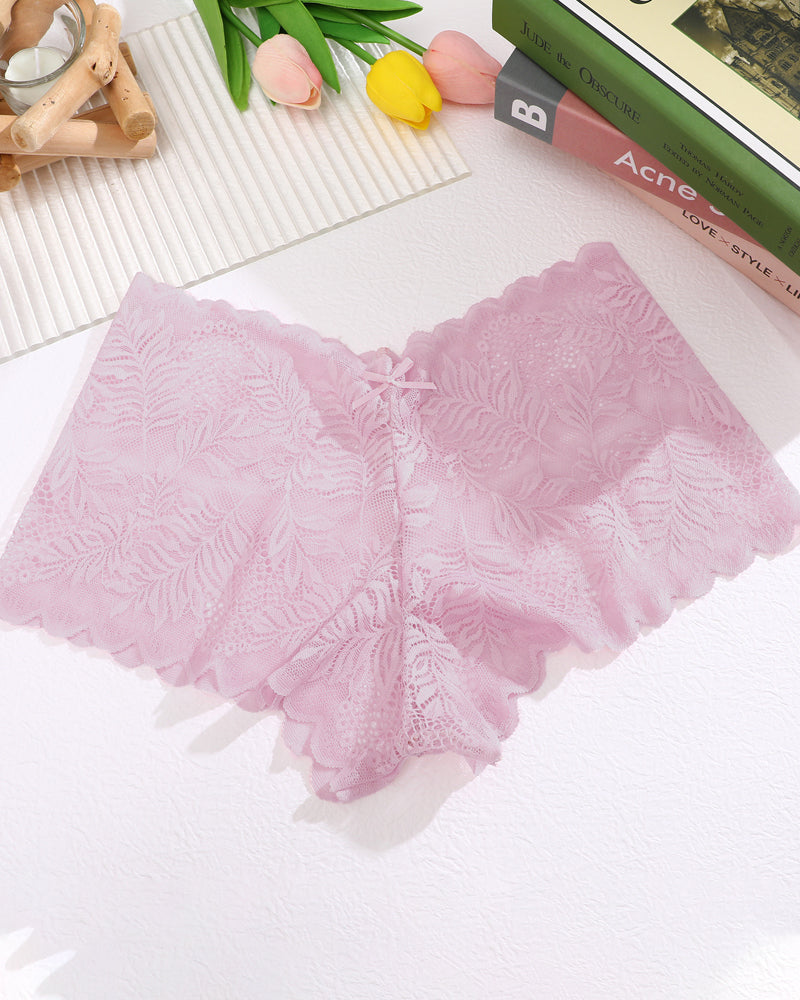 Women's Cotton Bottom Semi-Transparent Seamless Soft Lace Panties