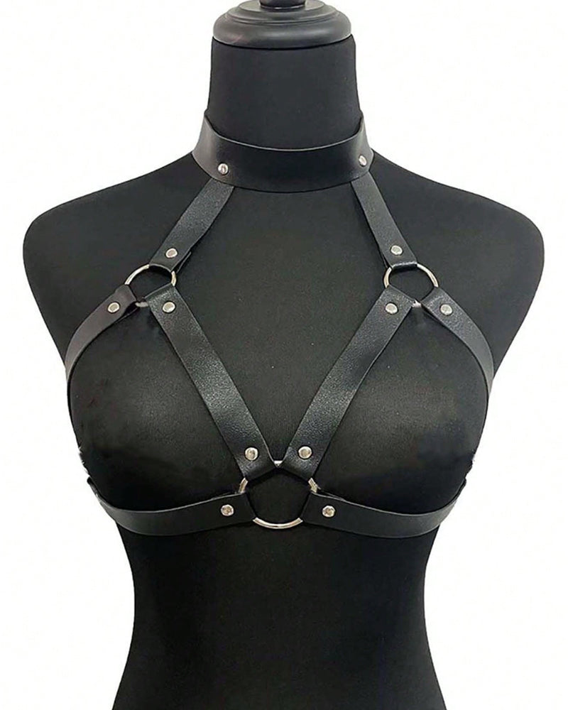 Sexy Leather Strap Bra Accessories