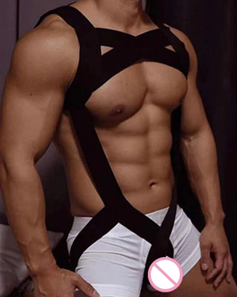 Men's Sexy Strappy Temptation Bodysuit